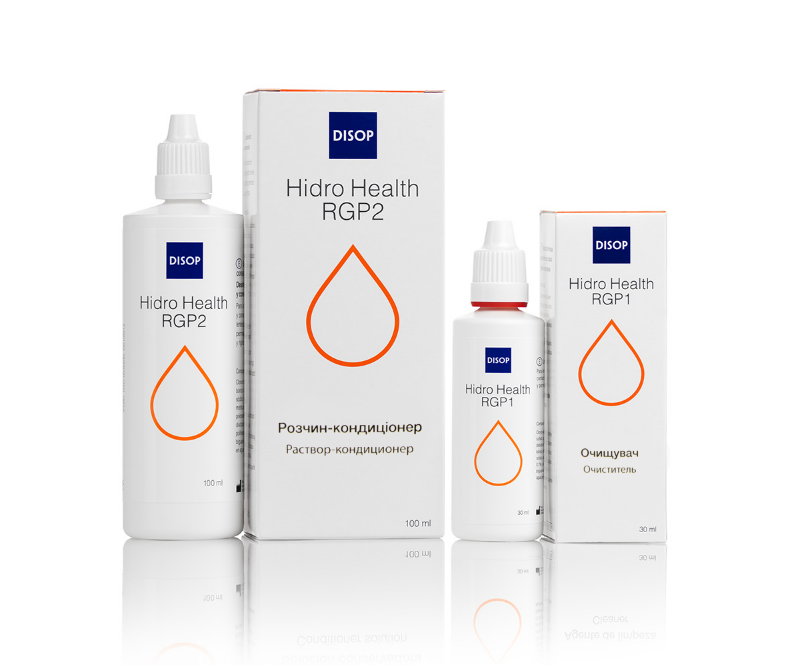 Двоетапна система по догляду за жорсткими лінзами HIDRO HEALTH  RGP-SYSTEM, DISOP